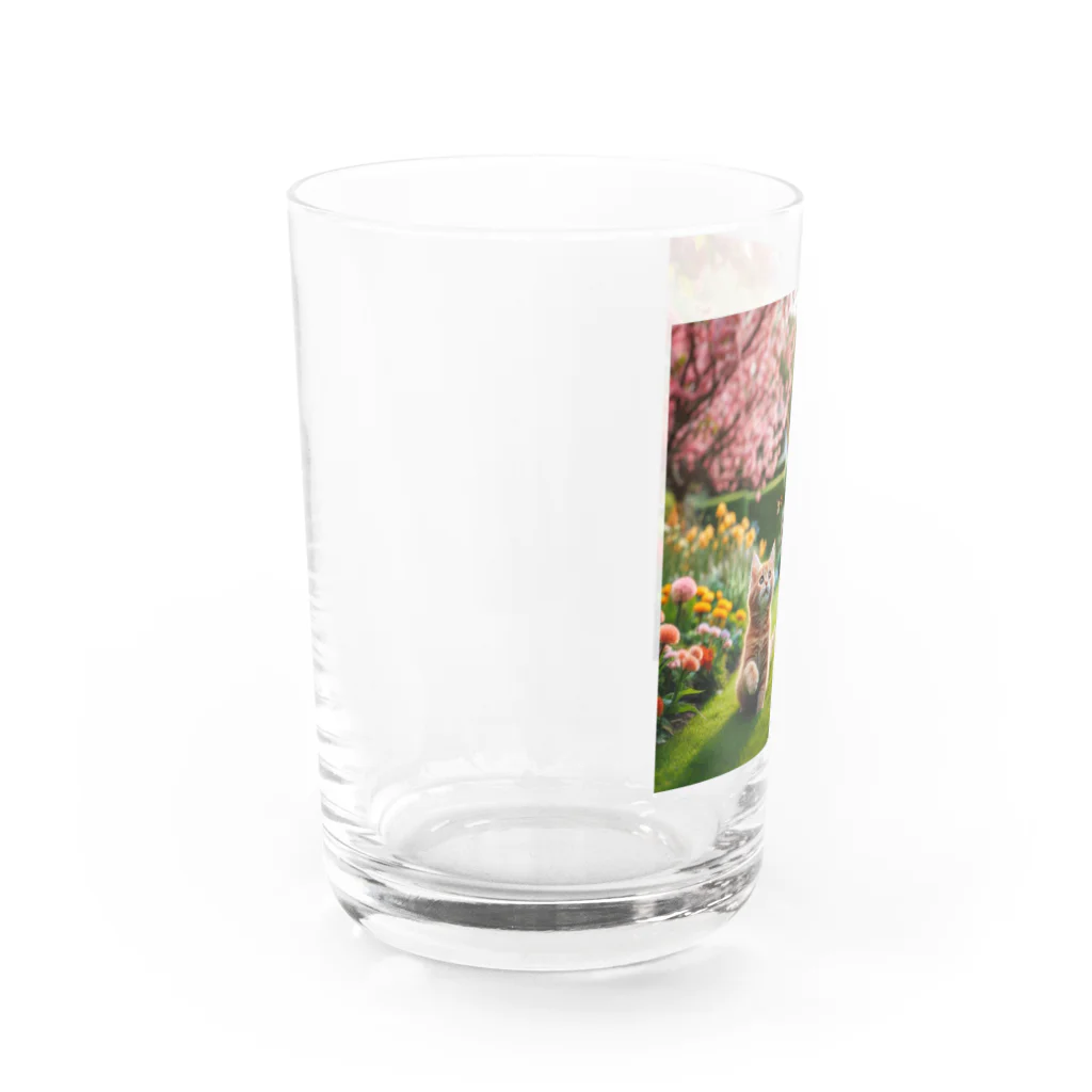 JAMnano1837の猫 in 花園 Water Glass :left