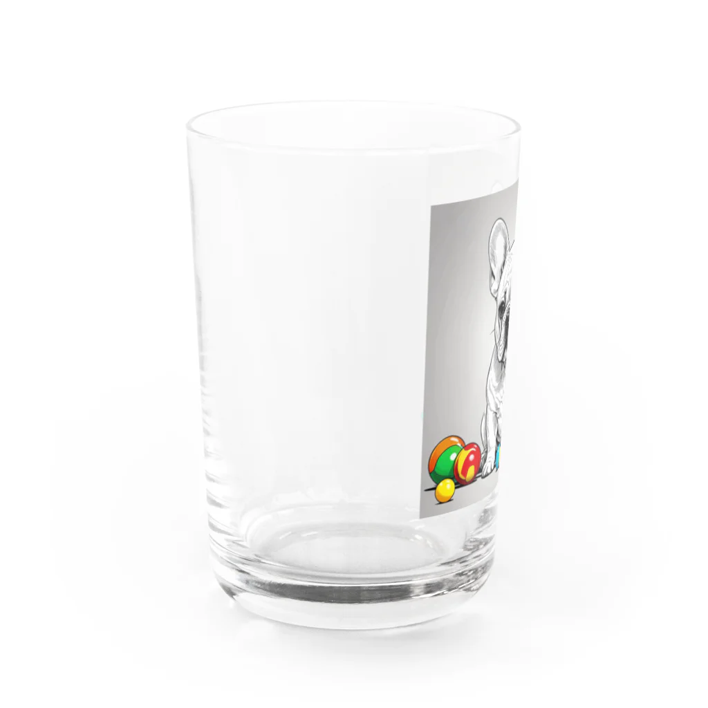 morisutoのいたずら好きなフレンチブルドッグ Water Glass :left