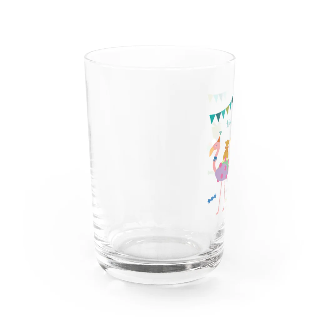 midoriの双子フラミンゴのパーティー Water Glass :left