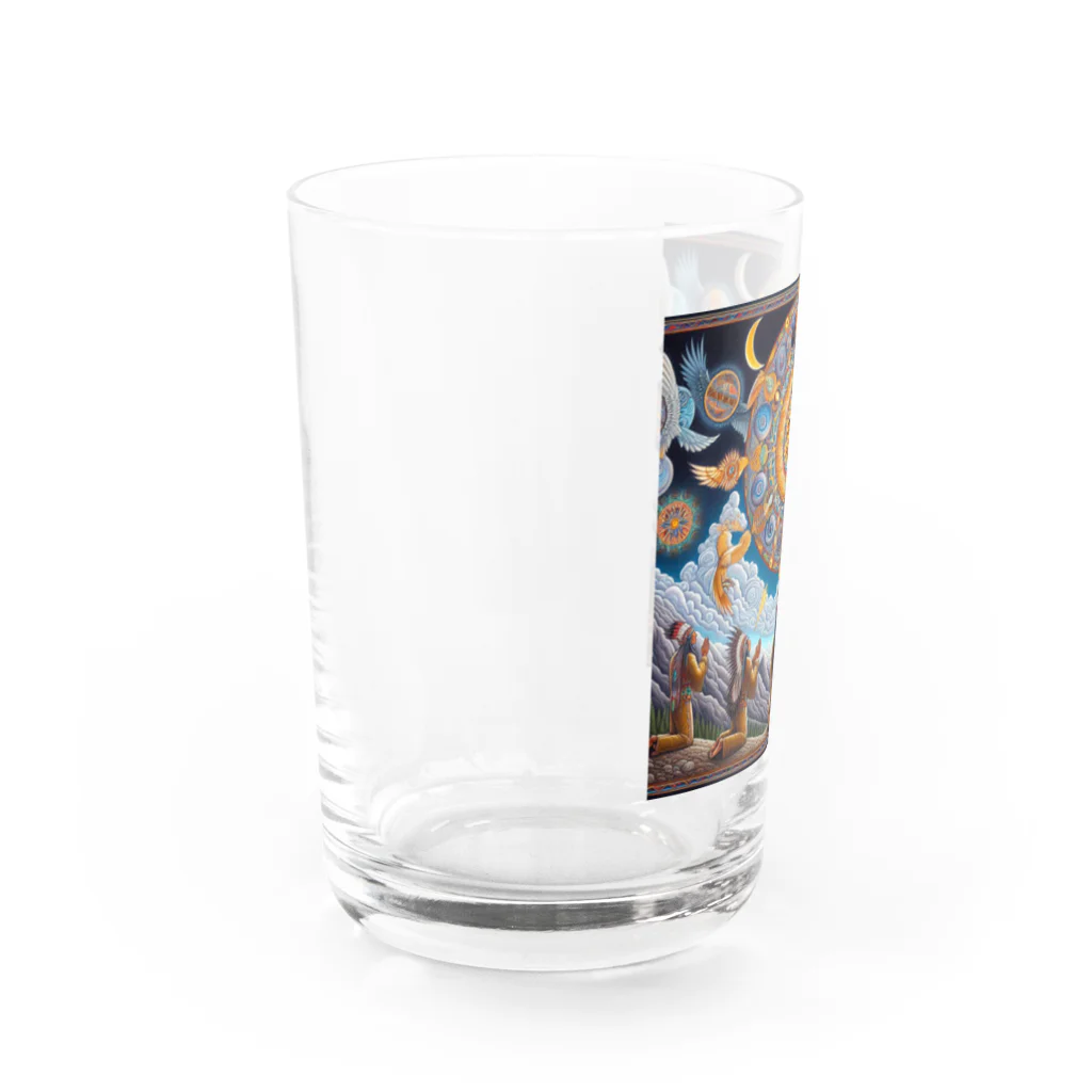 MKTU51の月　太陽　大地への祈り3 Water Glass :left