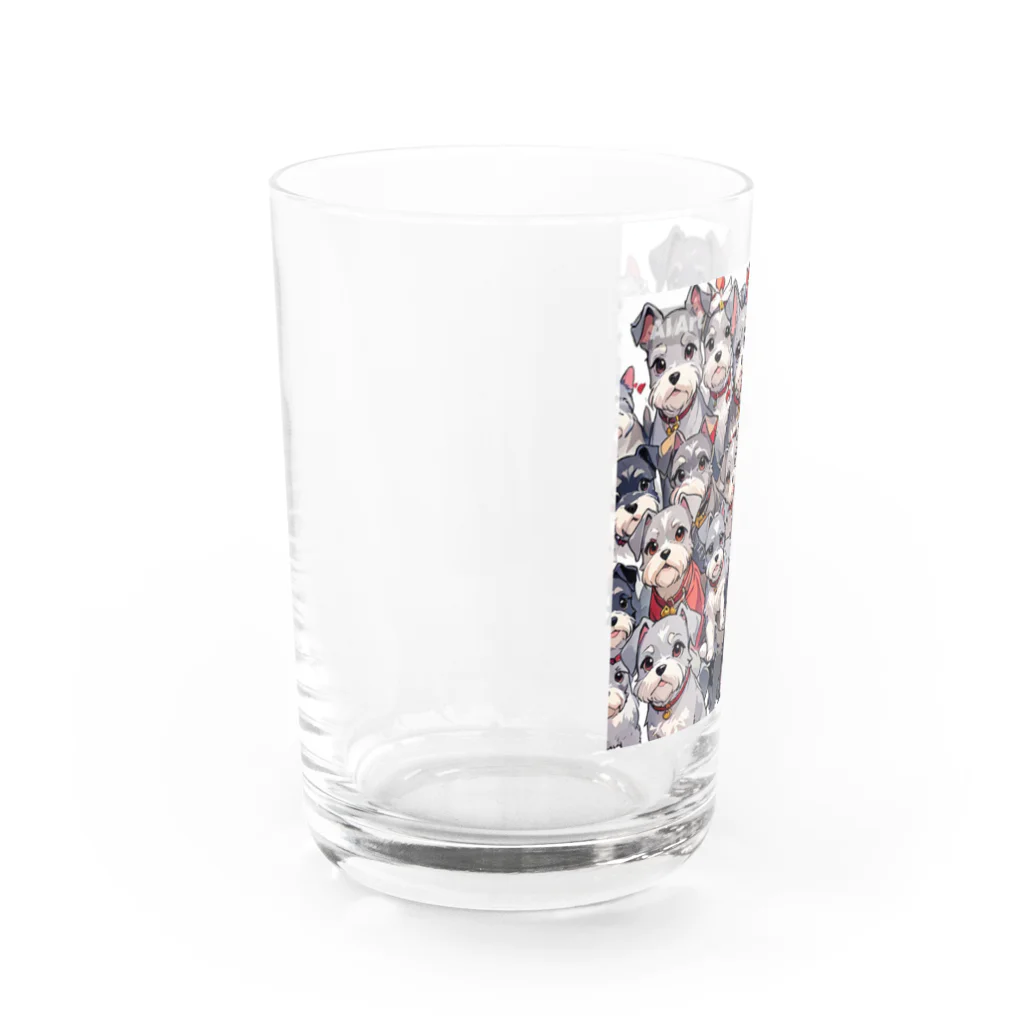 ATOMパパのミニチュアシュナウザー Water Glass :left