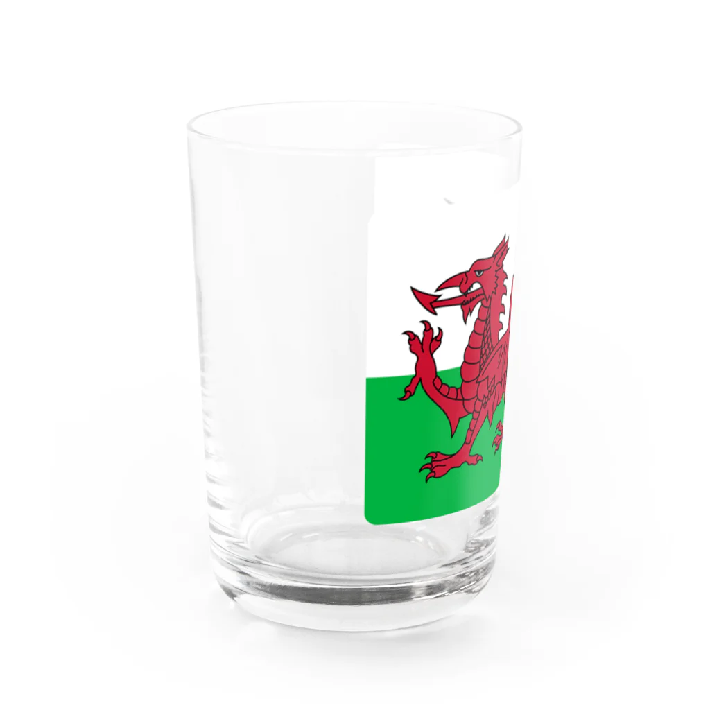 お絵かき屋さんのウェールズの旗 Water Glass :left