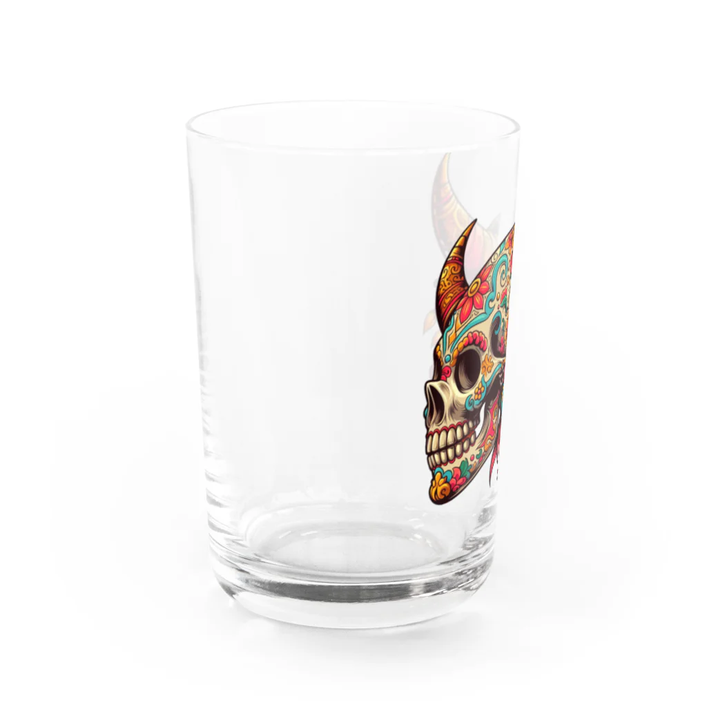 kuramoのカラベラ・スカル ワンポイントクールTシャツ Water Glass :left