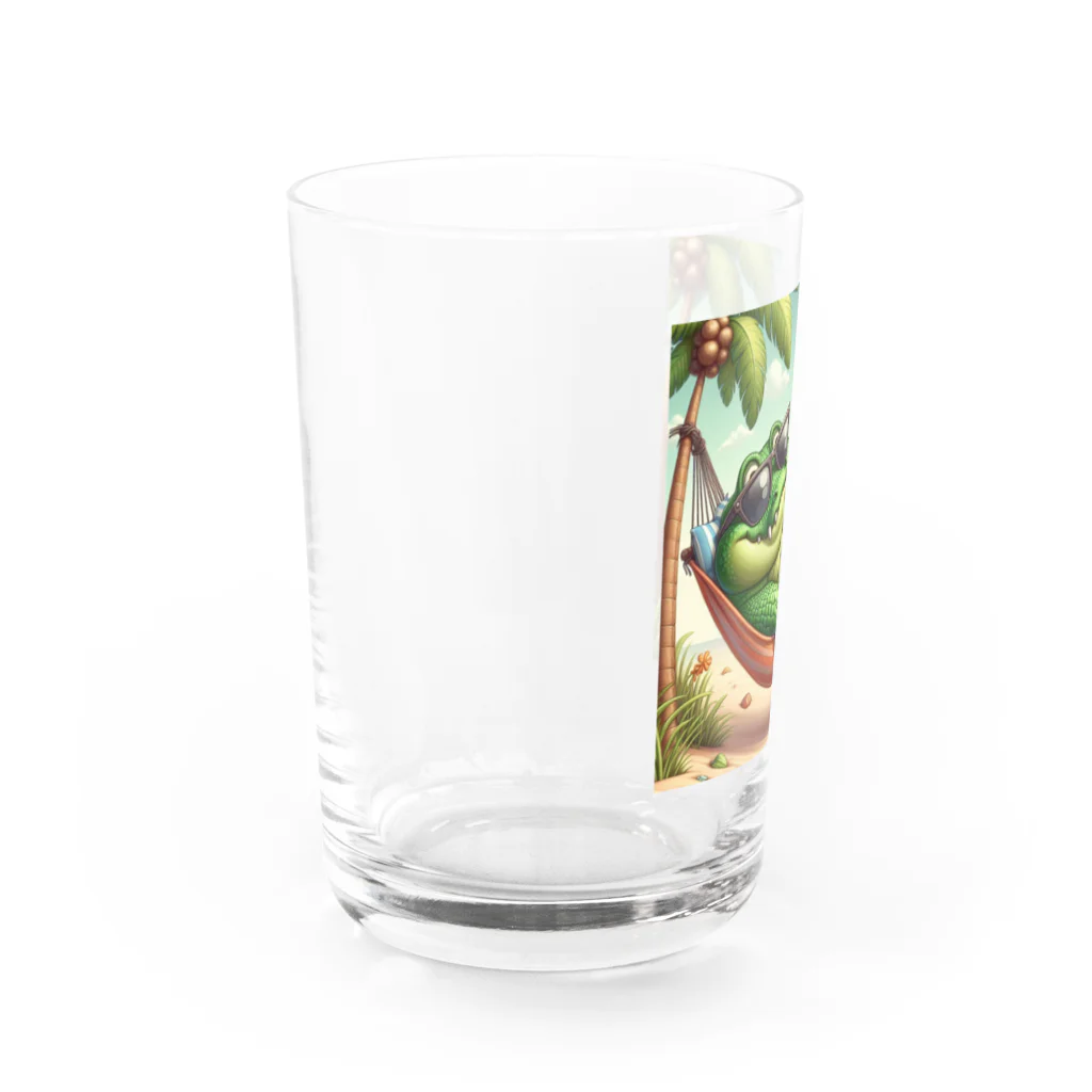 アミュペンののんびりとくつろぐワニの姿 Water Glass :left