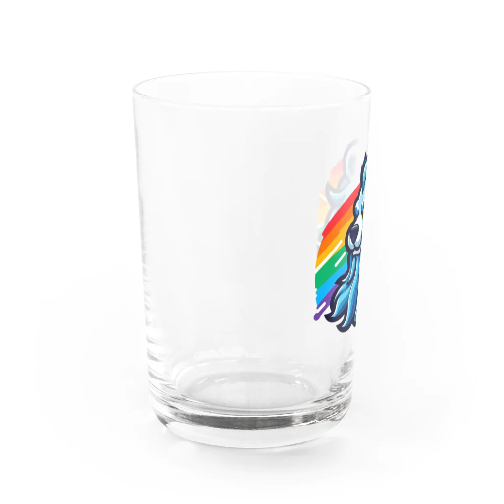 こぶちゃショップのレインボーくまライオン Water Glass :left