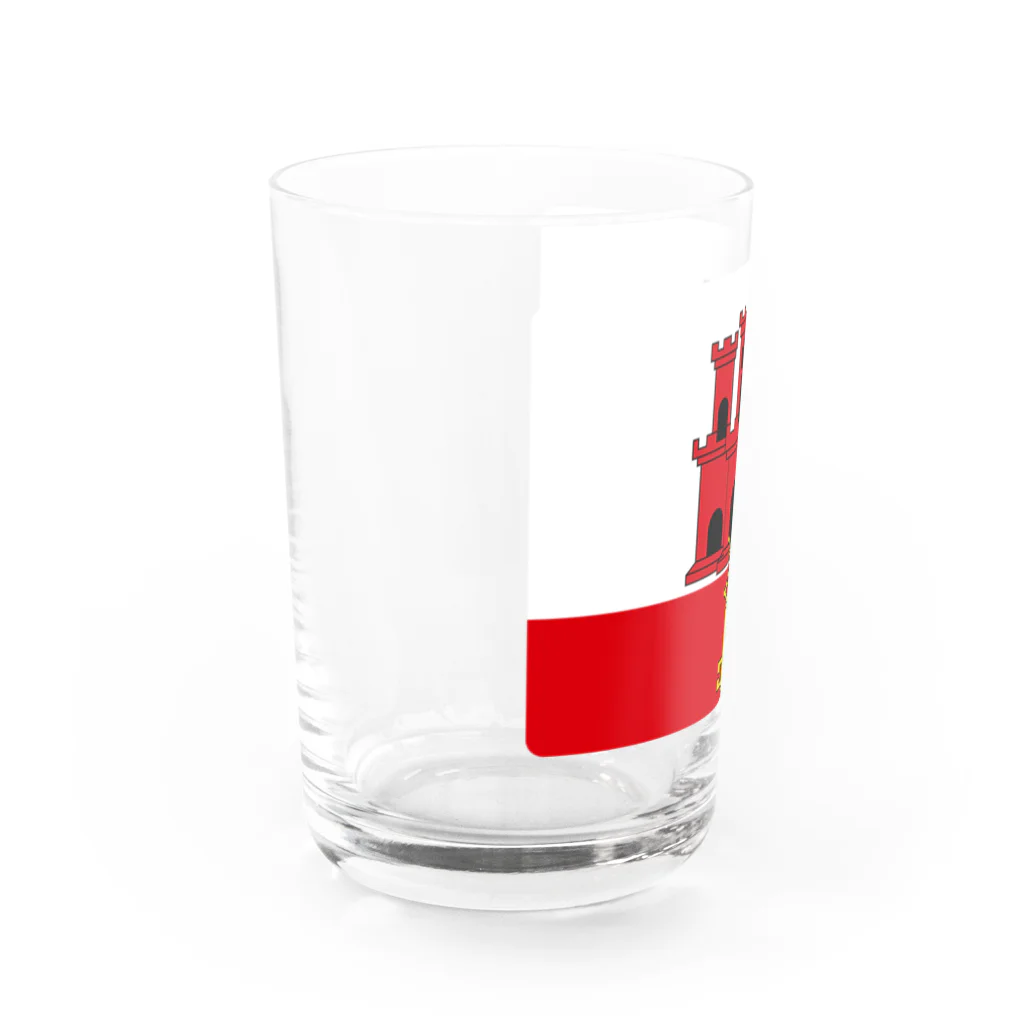 お絵かき屋さんのジブラルタルの旗 Water Glass :left