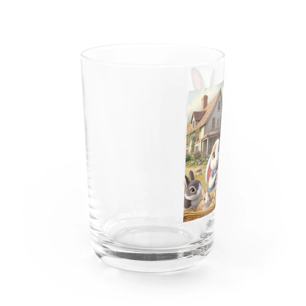 noririnoのウサギの親子 Water Glass :left