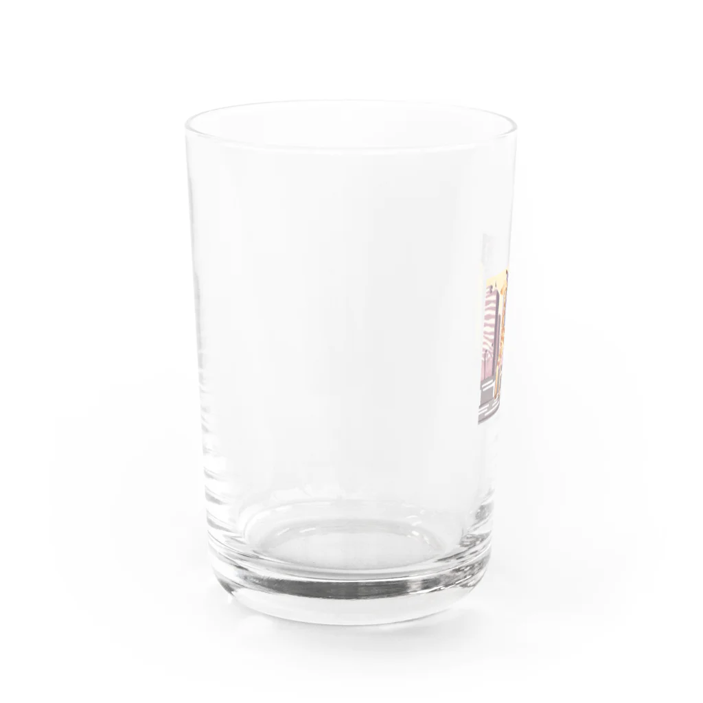 Ken17の車が行き交う都市を歩くキリン Water Glass :left