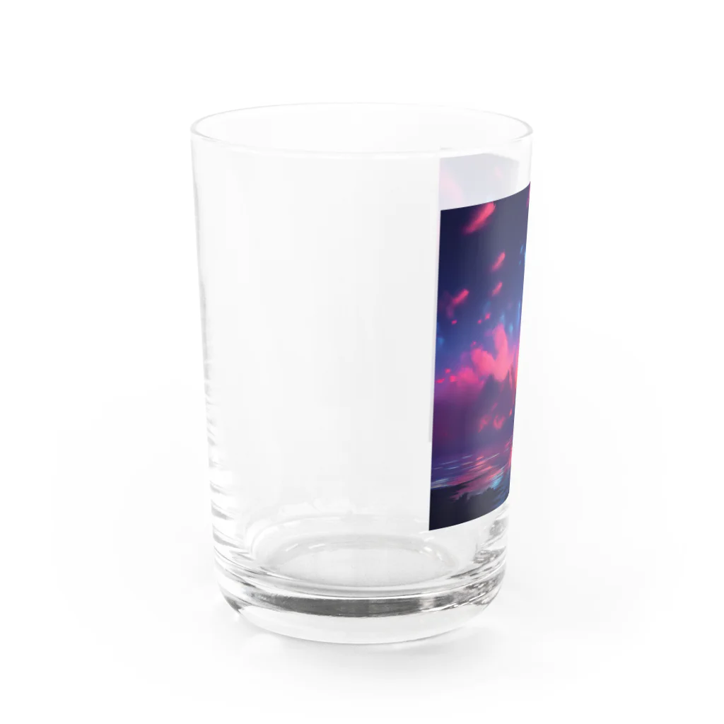 million-mindの色彩豊かな夕空 Water Glass :left