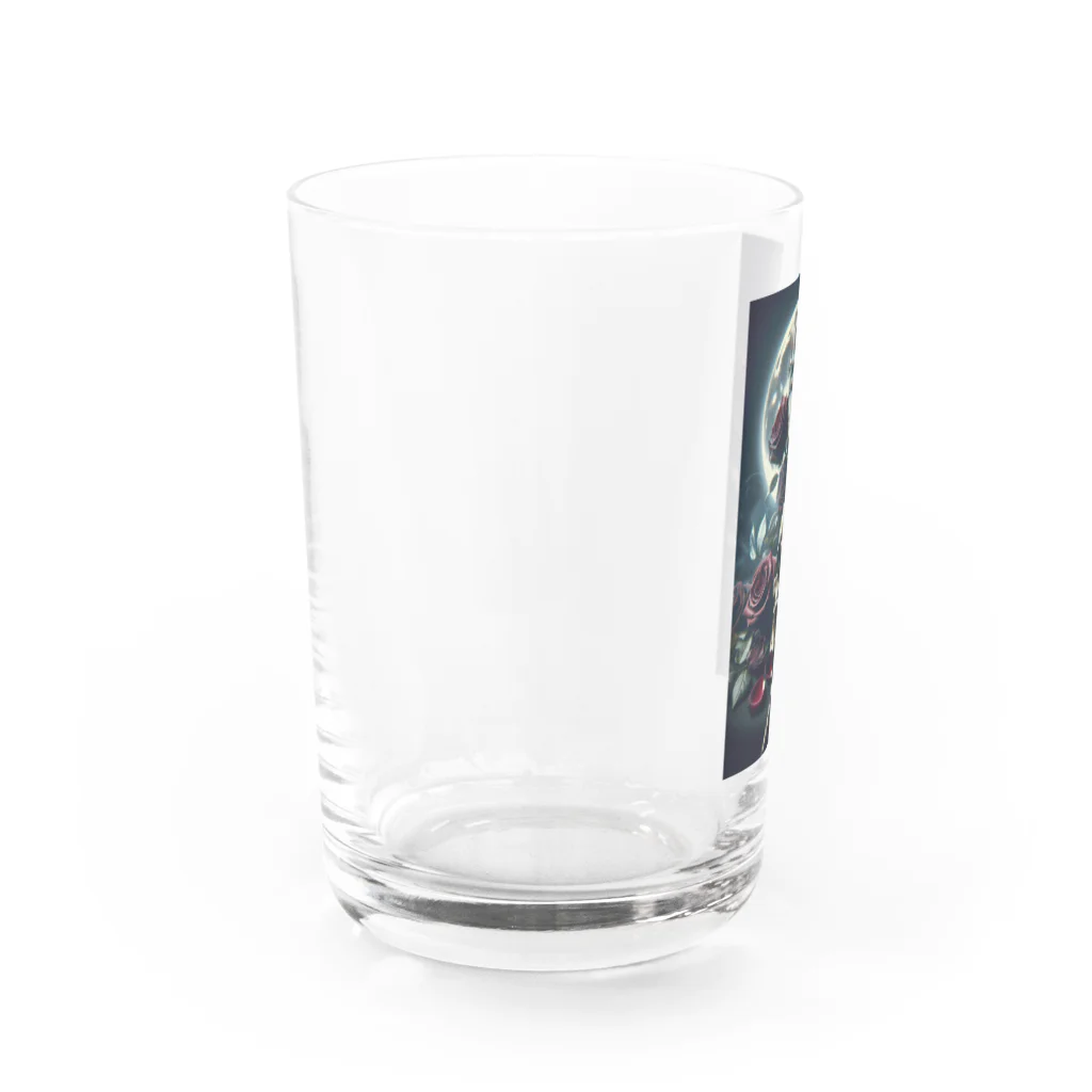 kazeou（風王）の死神と薔薇（縦）AI生成 Water Glass :left