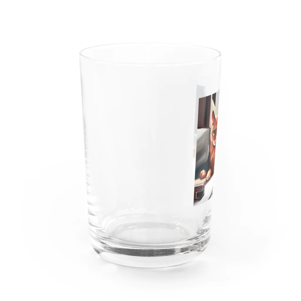 ソルブラインのお仕事猫「ブライ」 Water Glass :left