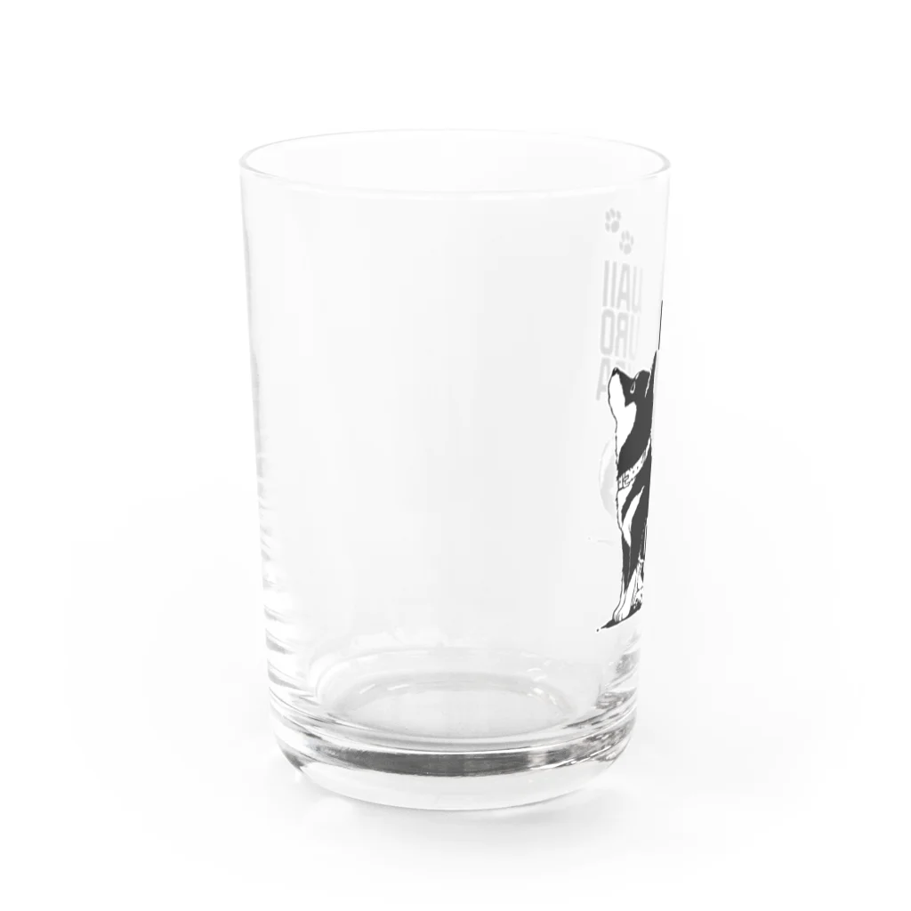 黒柴まろと茶柴たろのかわいい黒柴：マテ Water Glass :left