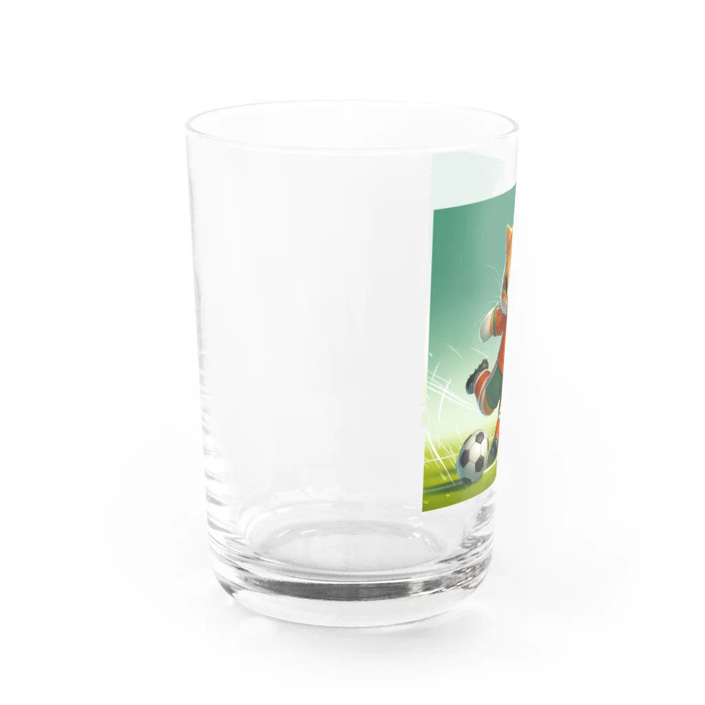 ketapapaのサッカーねこ Water Glass :left