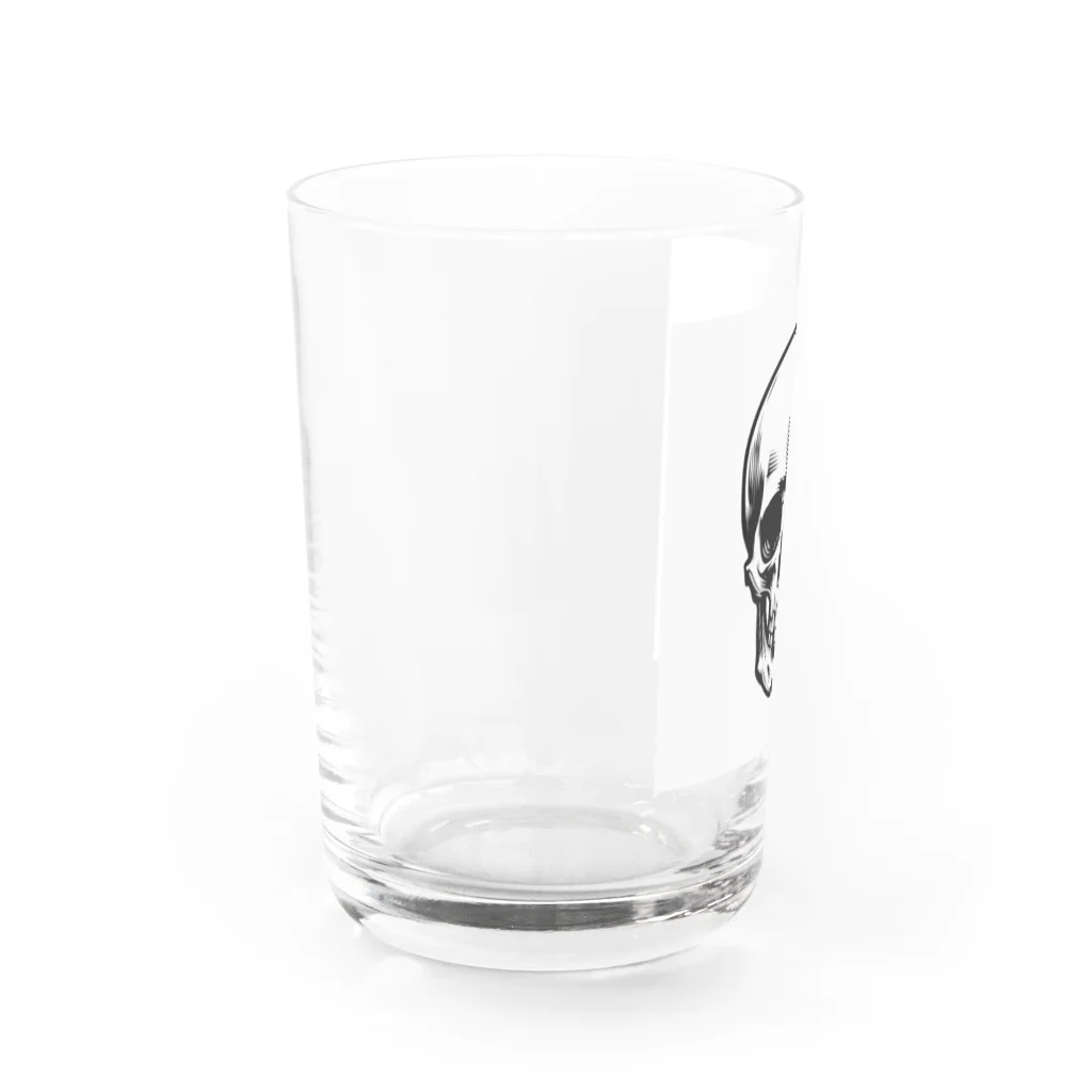 髑髏と骨のシンプルスカル Water Glass :left