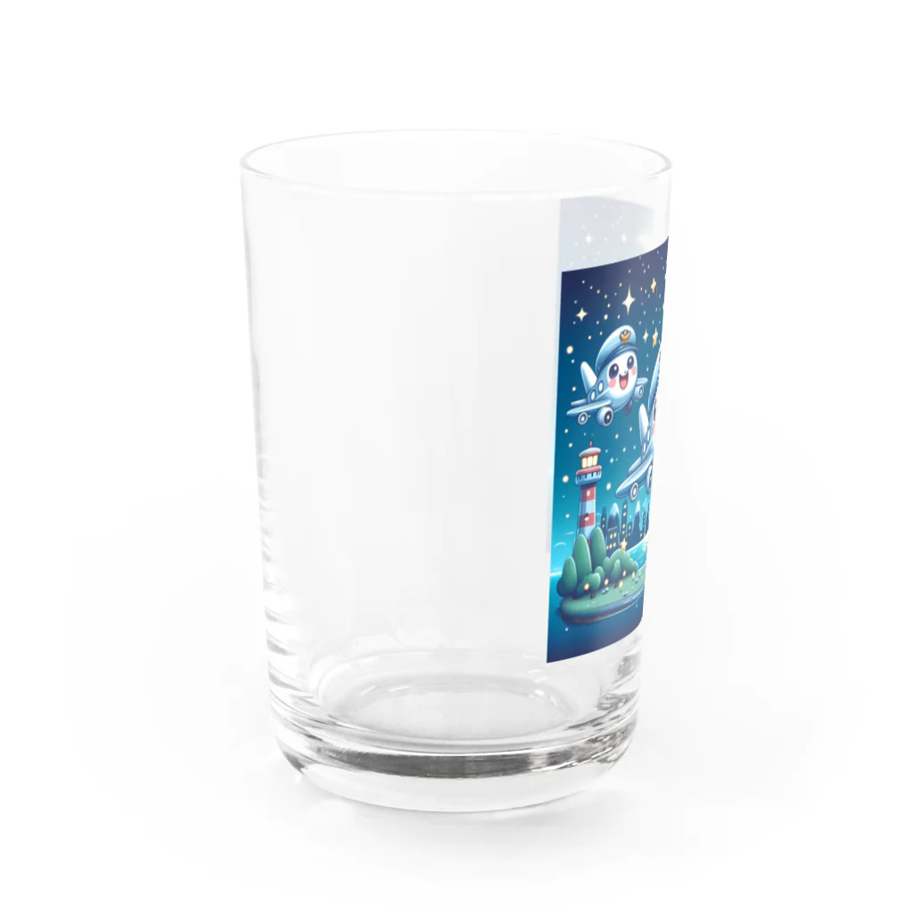 キャラクターズのキラキラ夜景飛行くん Water Glass :left