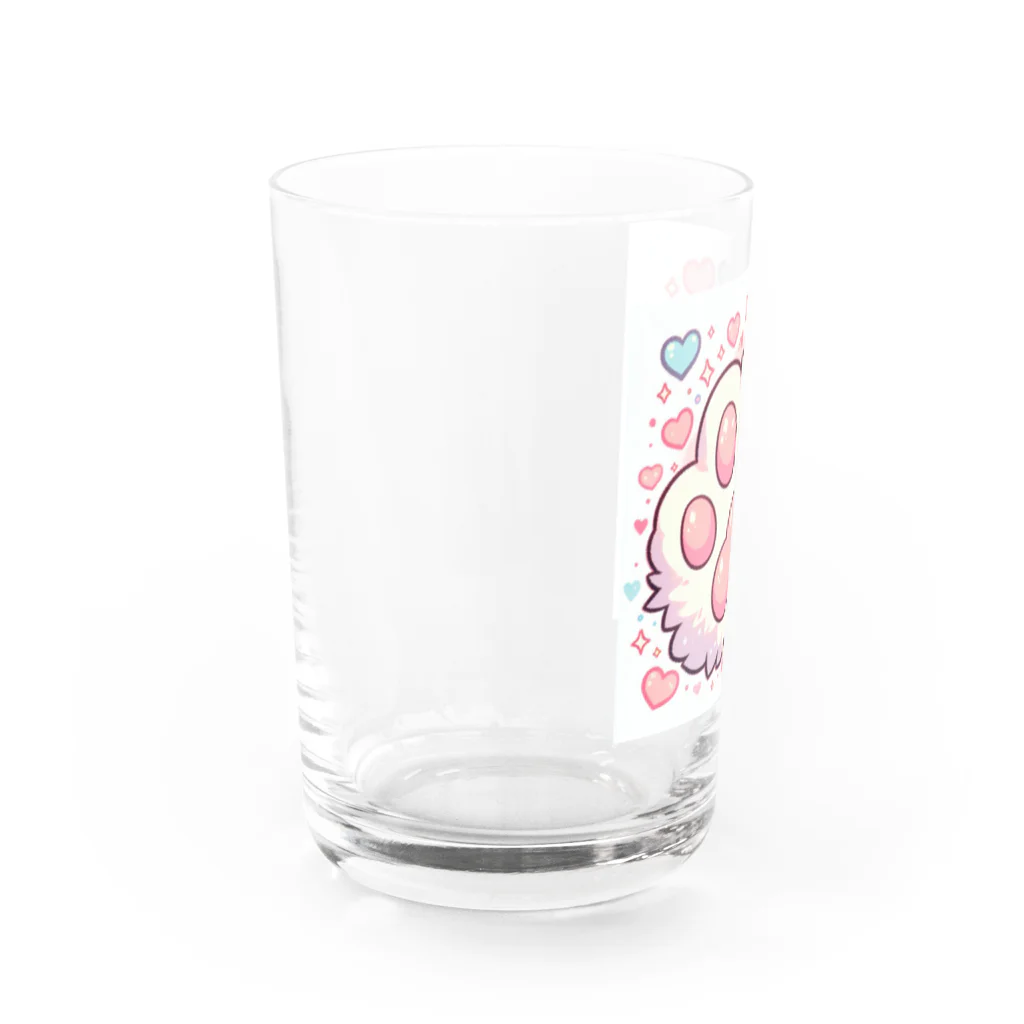 ニャンHouseのかわいいピンクの肉球 Water Glass :left