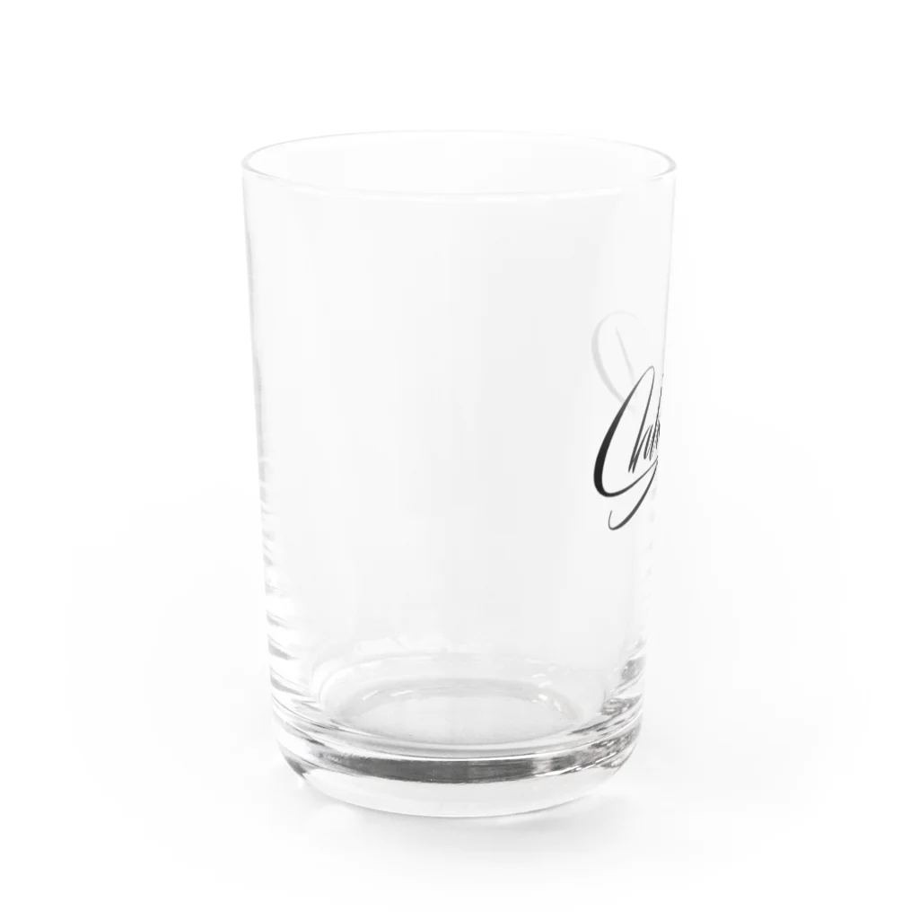 茶葉イヌ倉庫の茶葉イヌのロゴ Water Glass :left