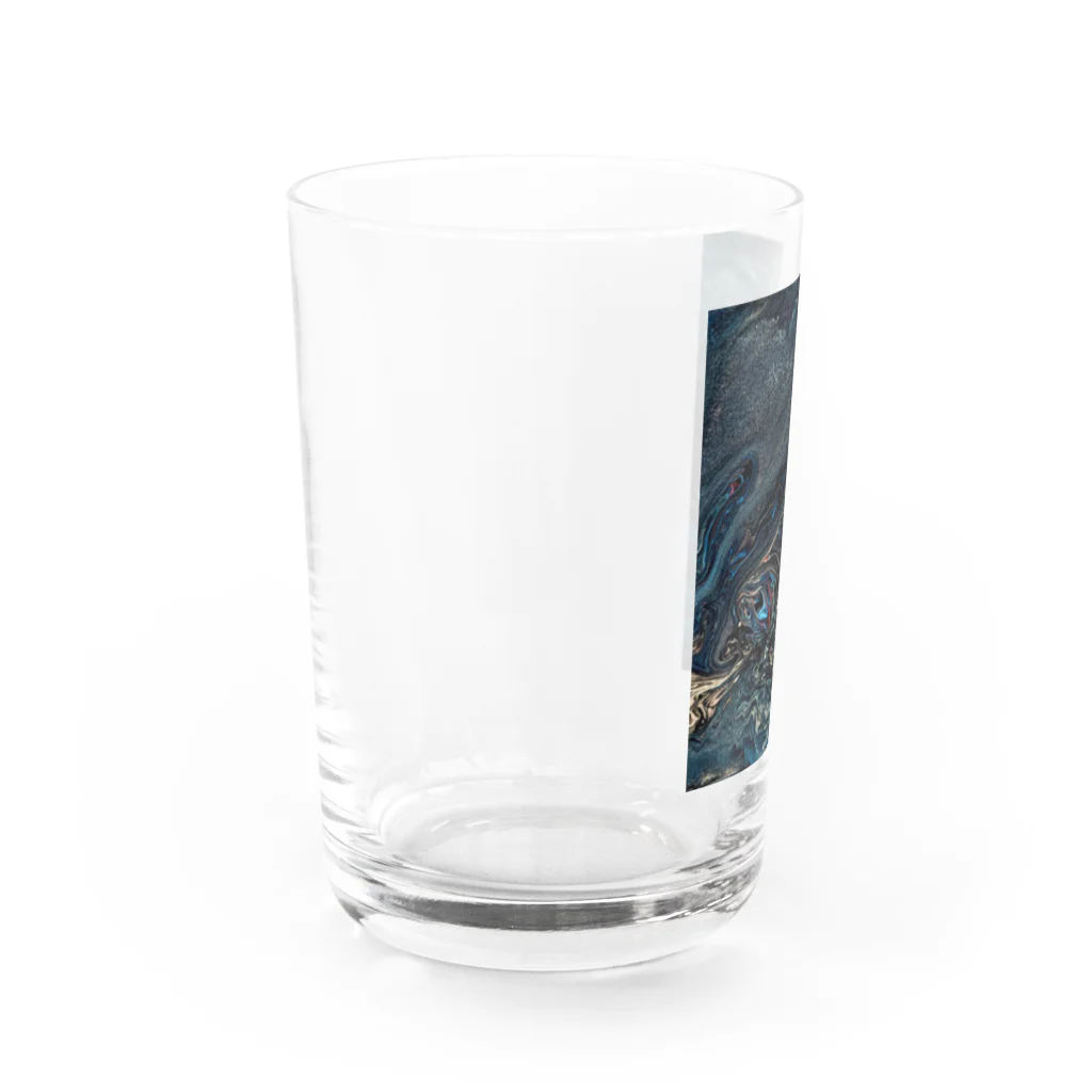 夜のアトリエのフルイドアートグッズ　夜の大海と夜の巨龍 Water Glass :left