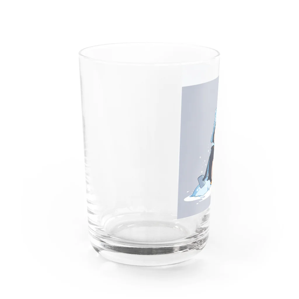 ganeshaのかわいいペンギンとおもちゃのシャベル Water Glass :left