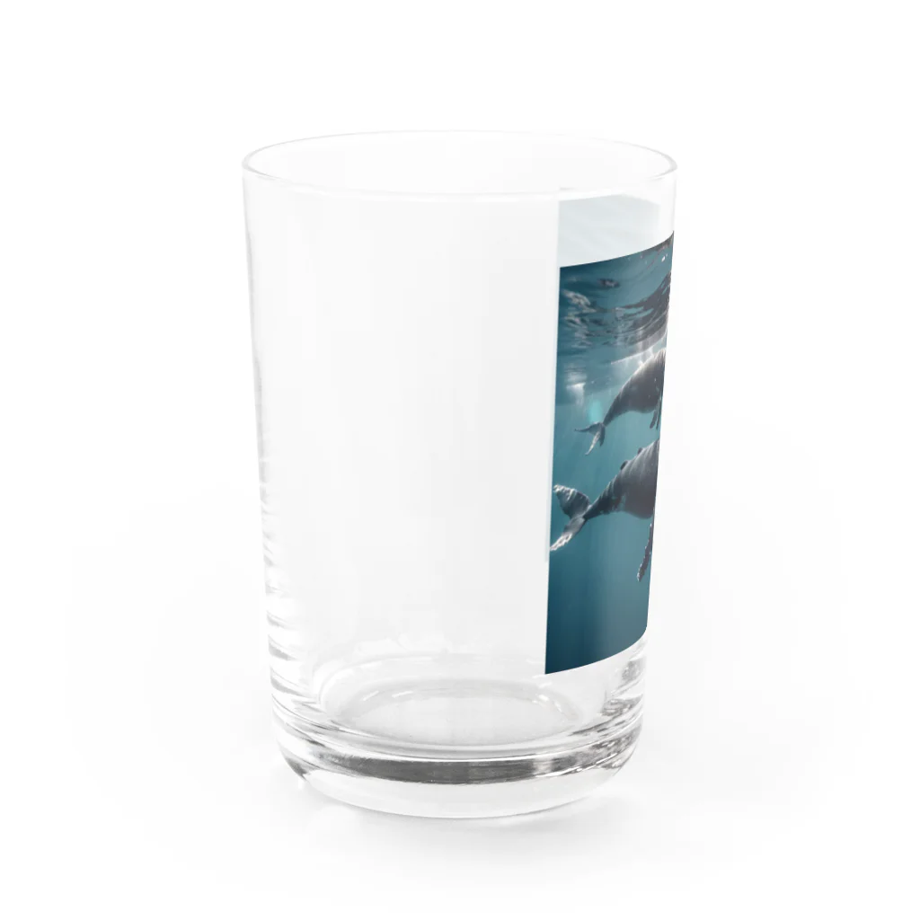 tozaki5573のクジラの親子 Water Glass :left