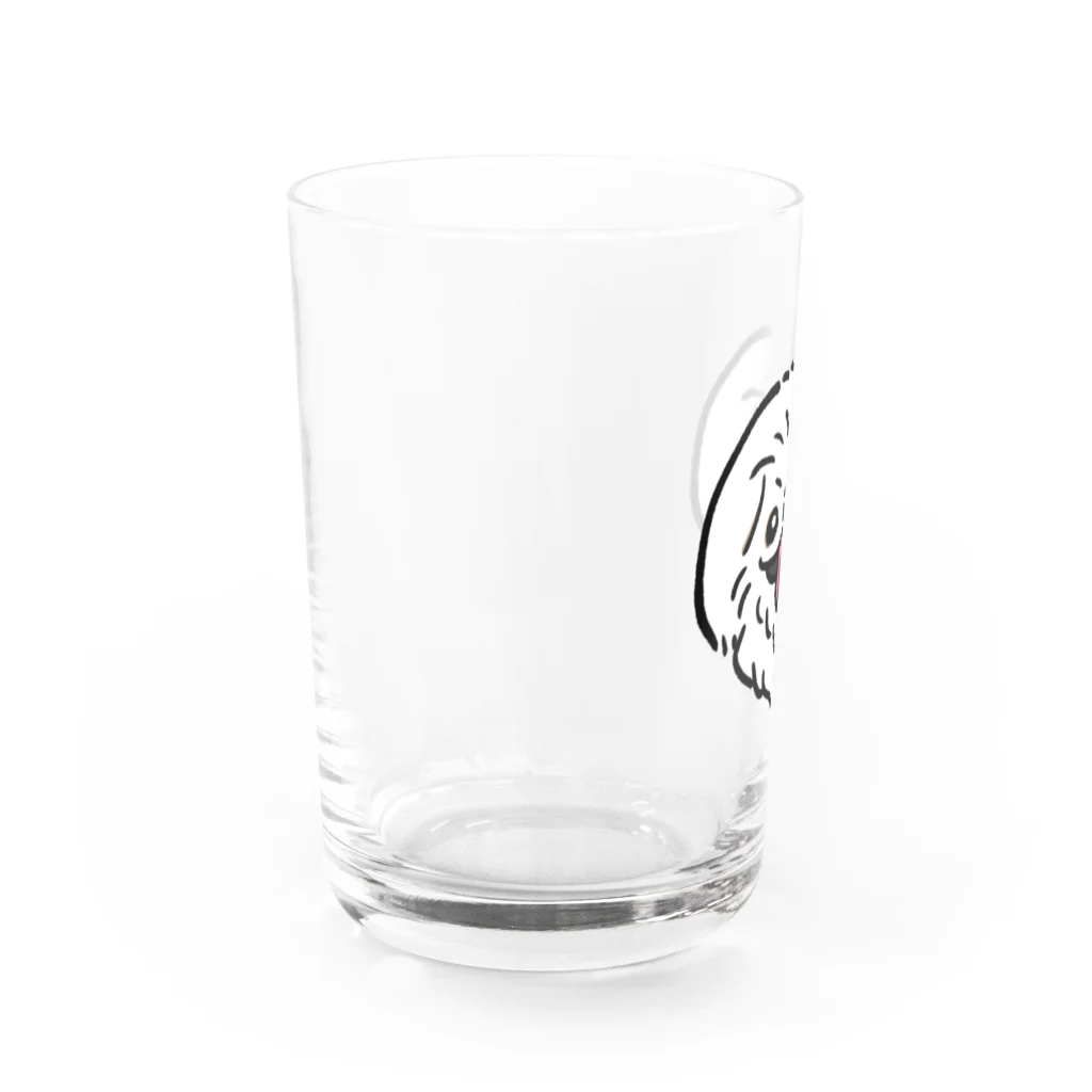 ペキニーズ好きによるペキニーズグッズ屋さんのニコニコペキニーズ（ロングホワイト) Water Glass :left