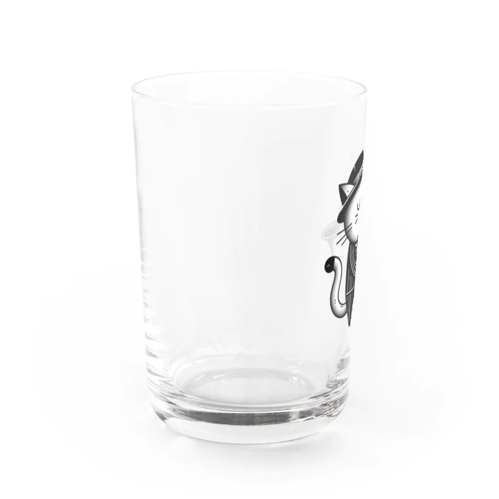 age3mのサックスプレイヤーキャット Water Glass :left