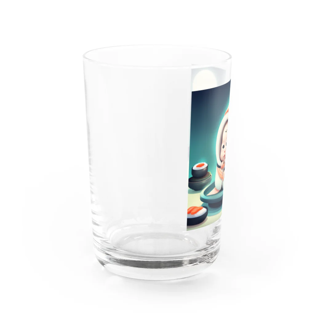 kumak0のお寿司の赤ちゃん Water Glass :left