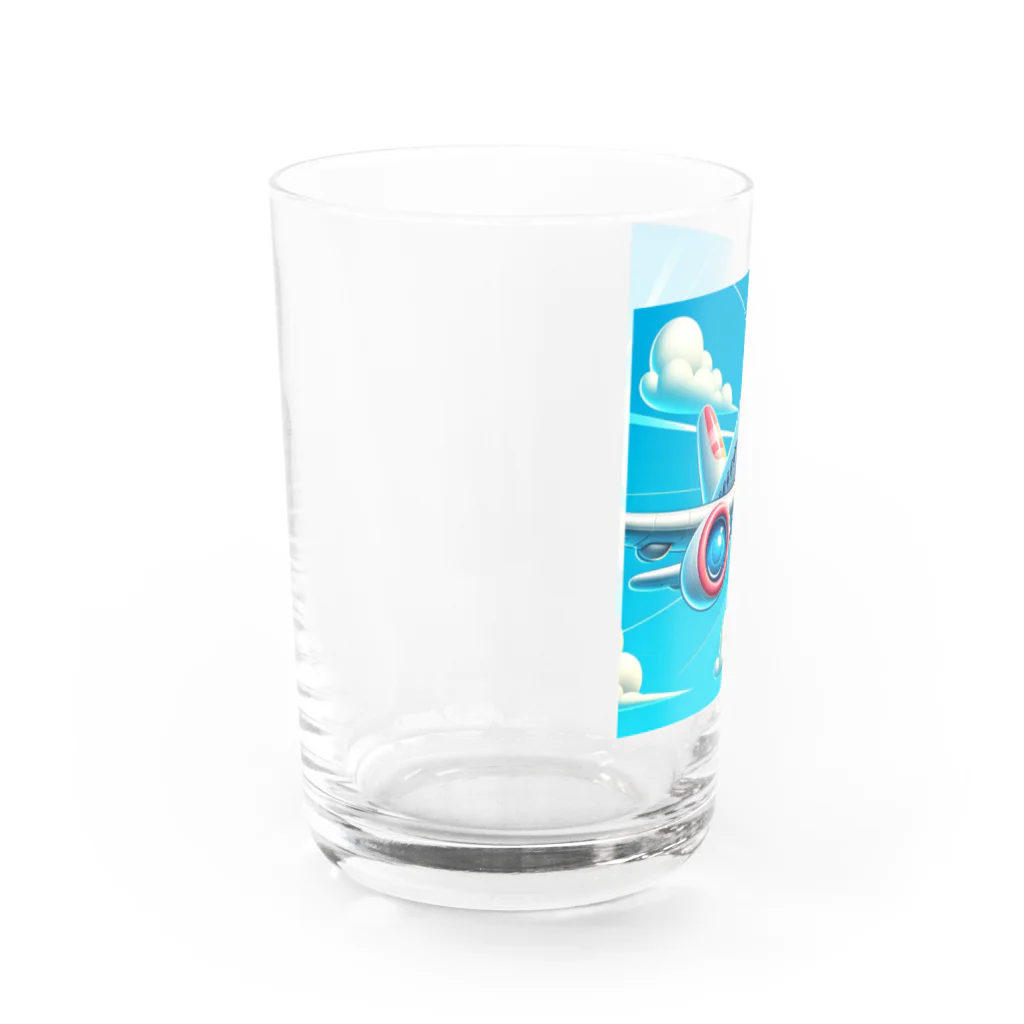 yohiti193の空飛ぶ飛行機のイラスト Water Glass :left