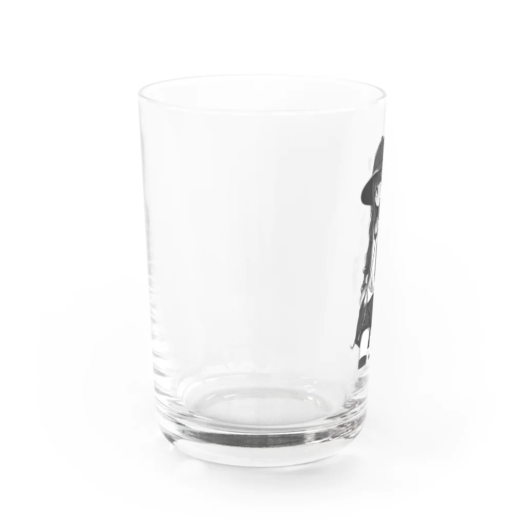 モノクロ美少女の悲しみ美少女モノクロ Water Glass :left