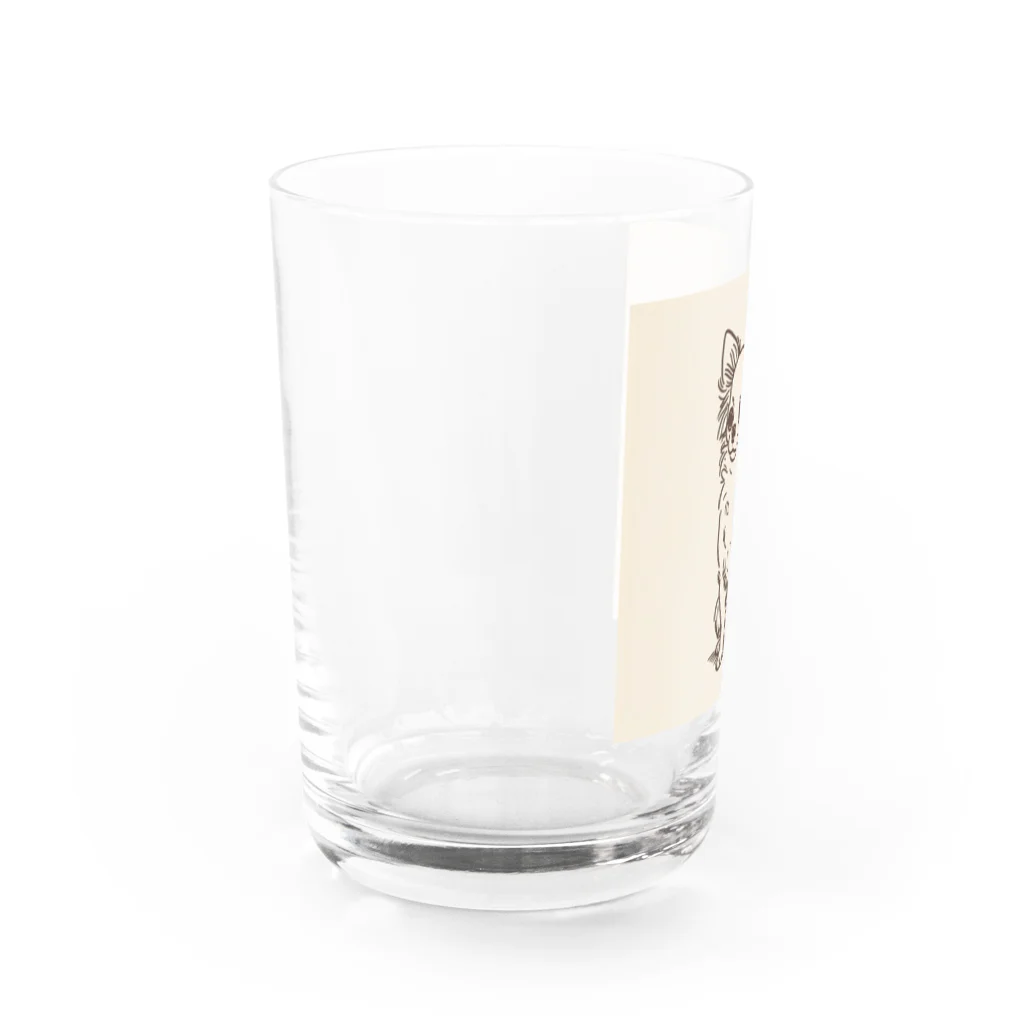 チワワのすももdear.moのチワワのおすわりできるもん Water Glass :left