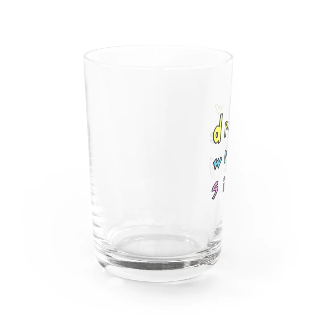 ギョージャガーリックのデザインの描く書く唄う Water Glass :left