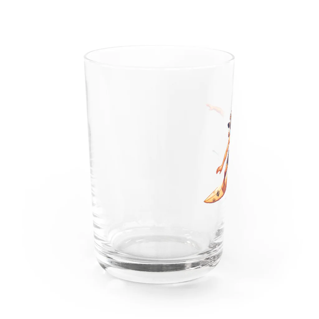 Isekai_animal_manの夏だ！ウシもサーフィン Water Glass :left