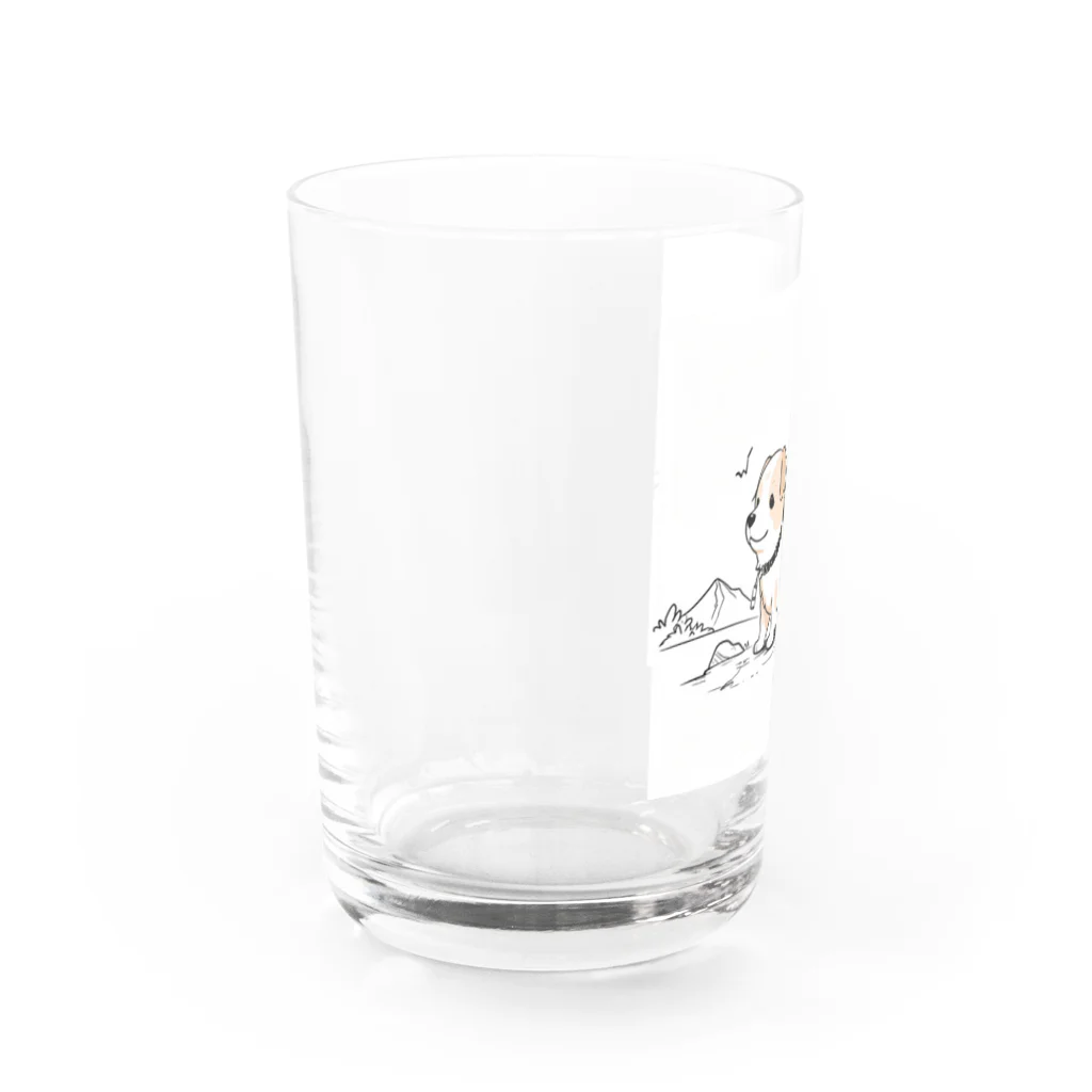 ganeshaのかわいい犬のバックグラウン Water Glass :left