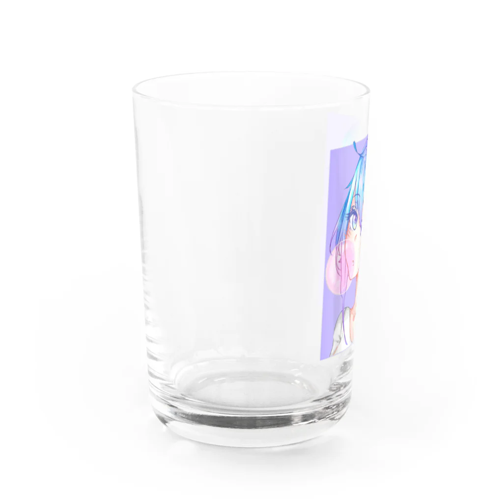 World_Teesのバブルガムを噛むアニメガール 日本の美学 アニメオタク Water Glass :left