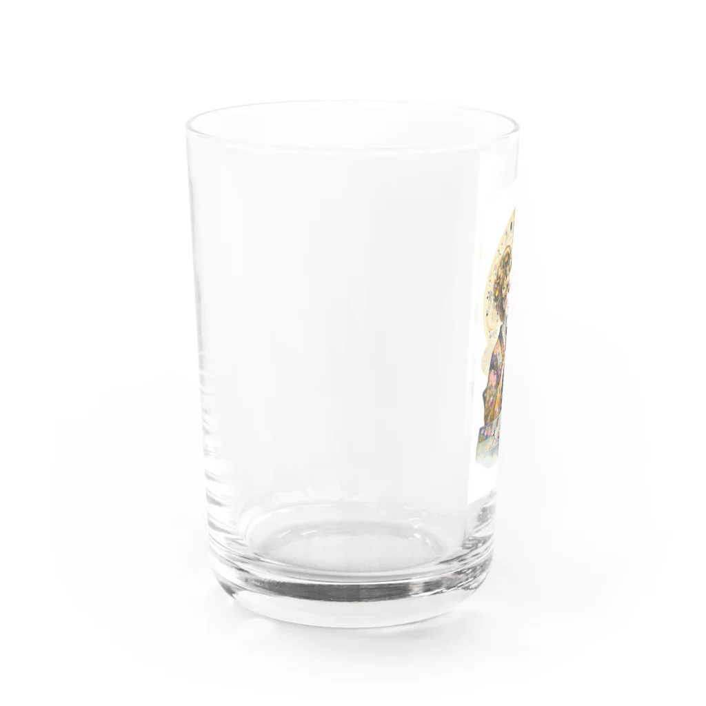 RoseTarot888Shopの着物女性とチワワ Water Glass :left