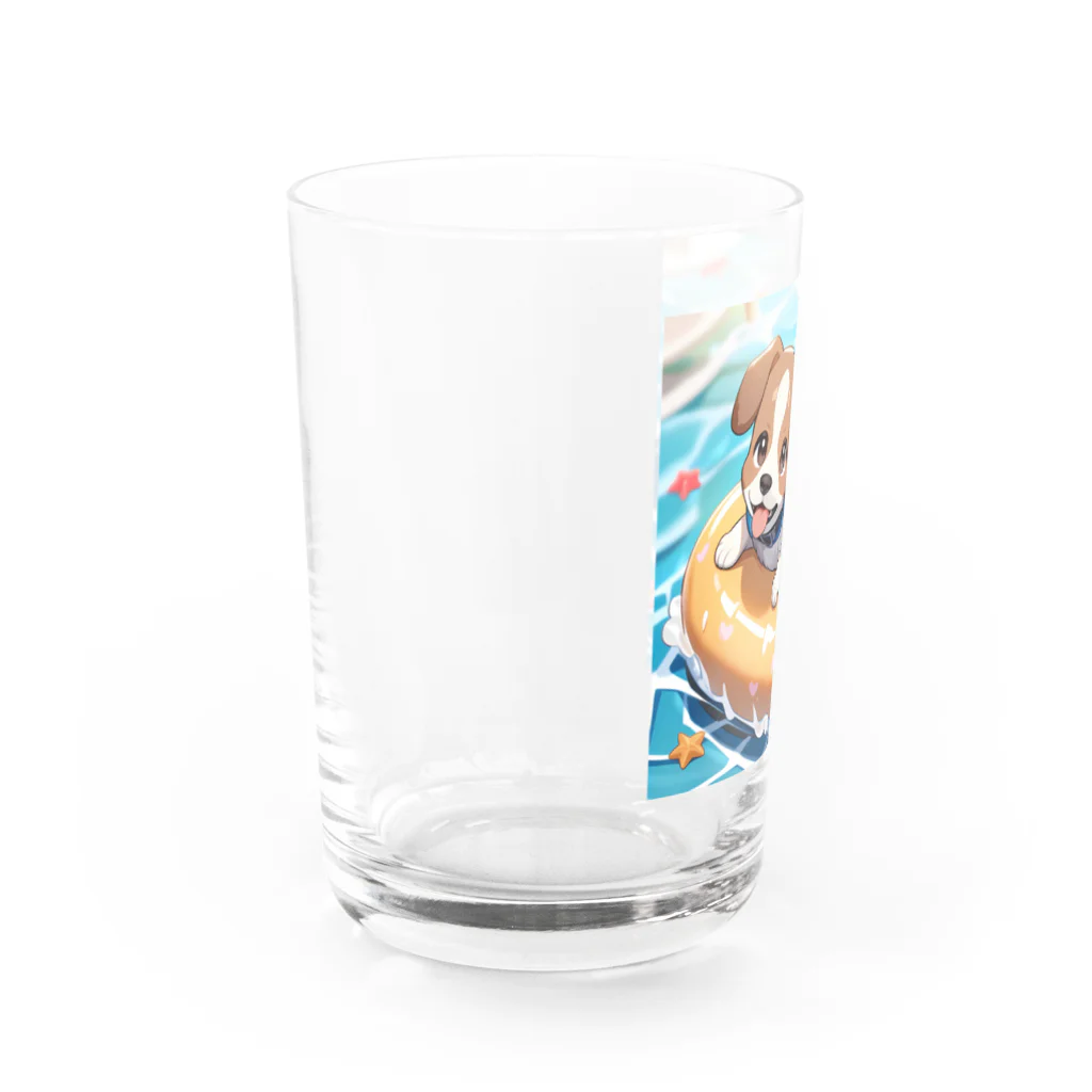 柴犬しばわんこhana873の海水浴してるワンコちゃん Water Glass :left