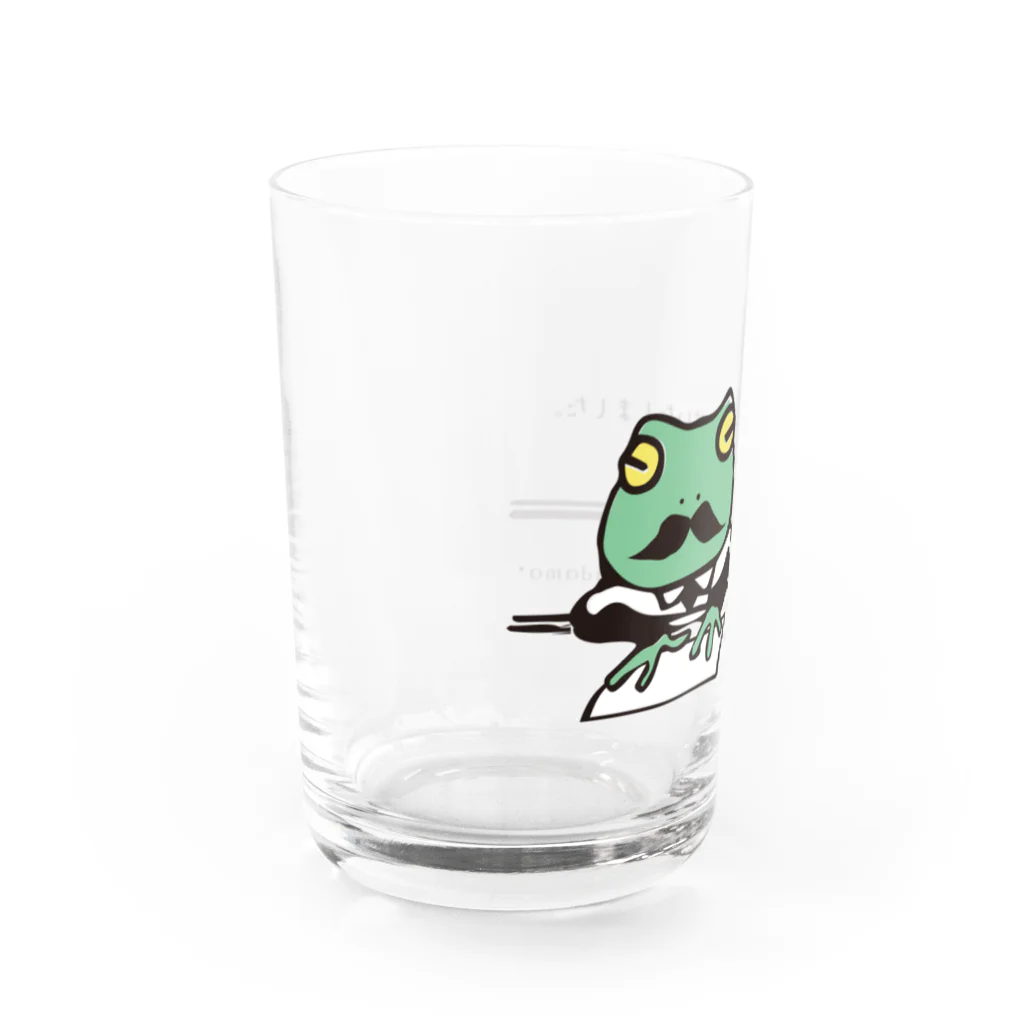 ヤマダマinSUZURIのかえるの事務員さん Water Glass :left