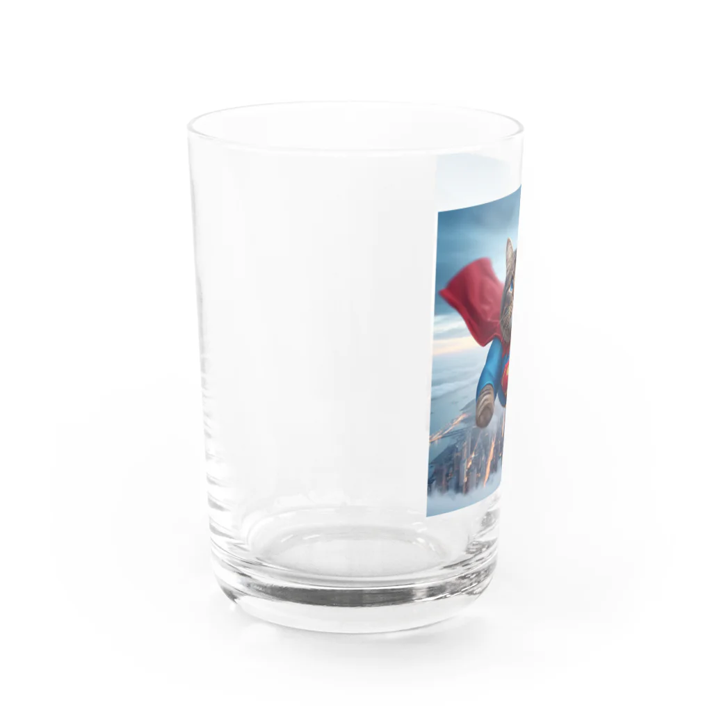 K工房のニャンコヒーロー Water Glass :left