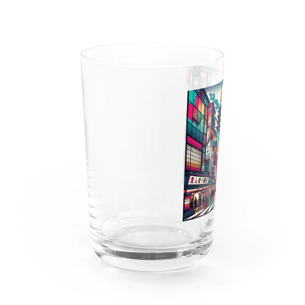 テクノ浮世絵のネオンの彩りと伝統の調和：歌舞伎町 Water Glass :left