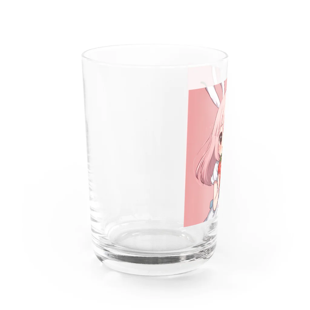 うさぎウサギのいちご大好き、うさみみチャコちゃん Water Glass :left