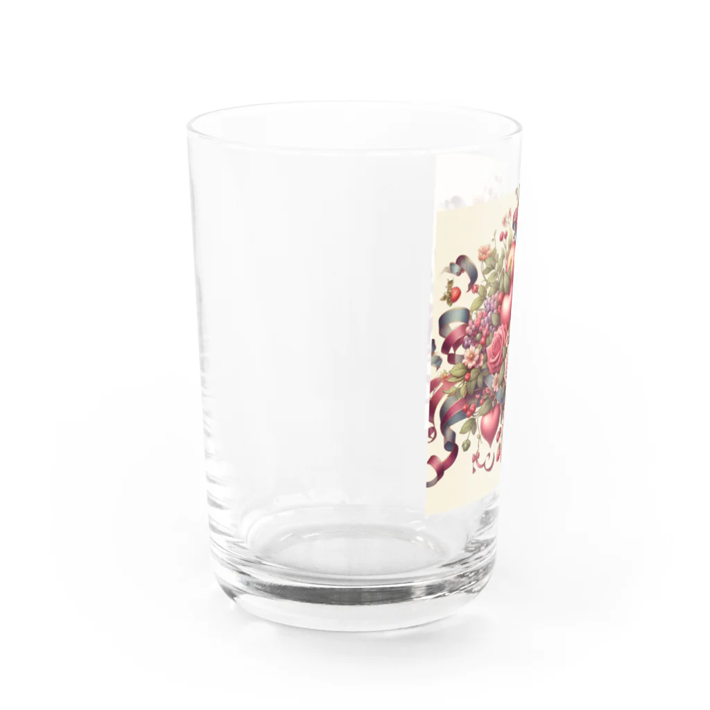 まんまるちゃんの薔薇とフルーツのSweetな香り Water Glass :left