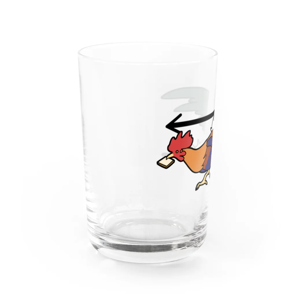 しもべ(鶏勉強中)のいっけなーい遅刻遅刻ー！地鶏 Water Glass :left