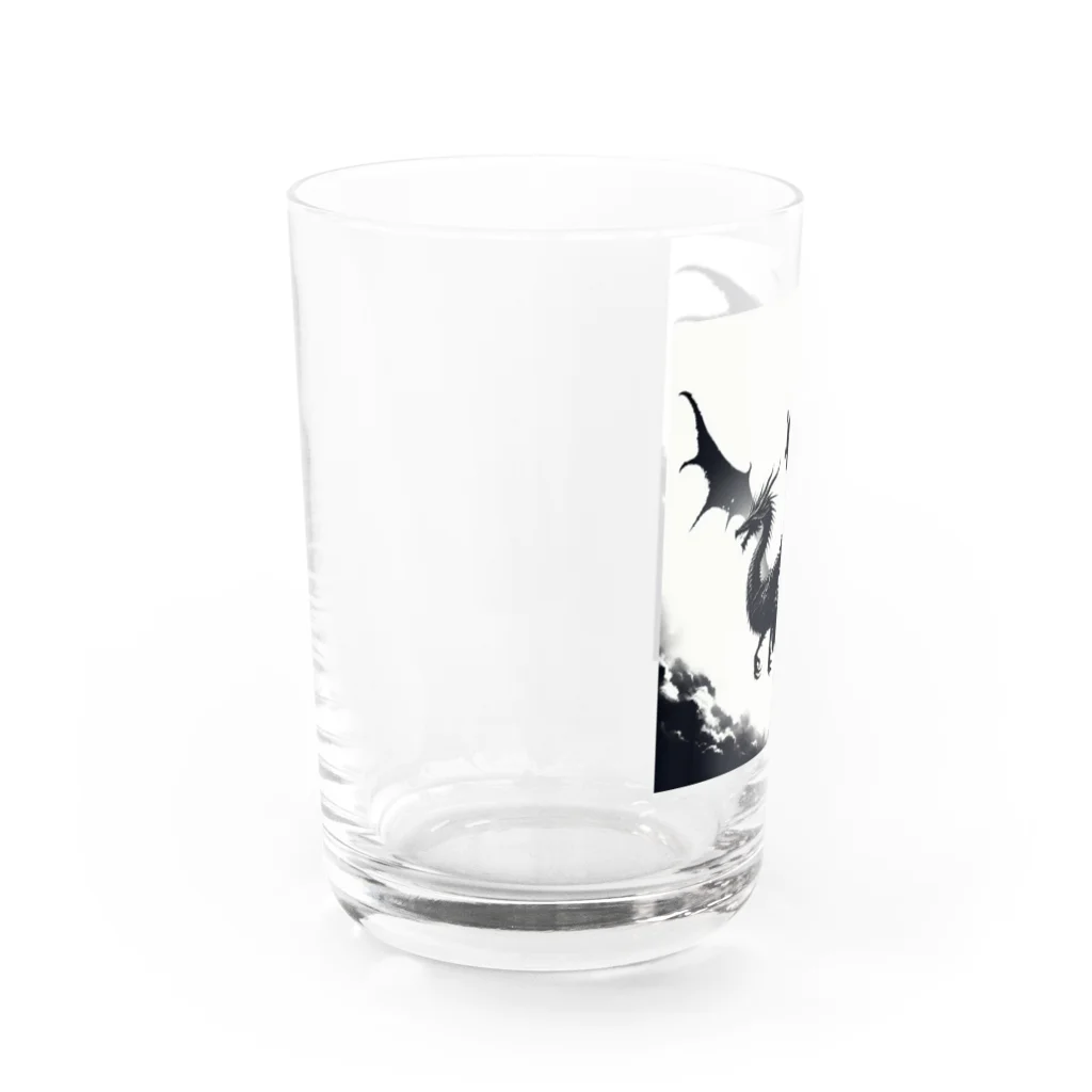 野良猫のアトリエのドラゴン（シルエット） Water Glass :left