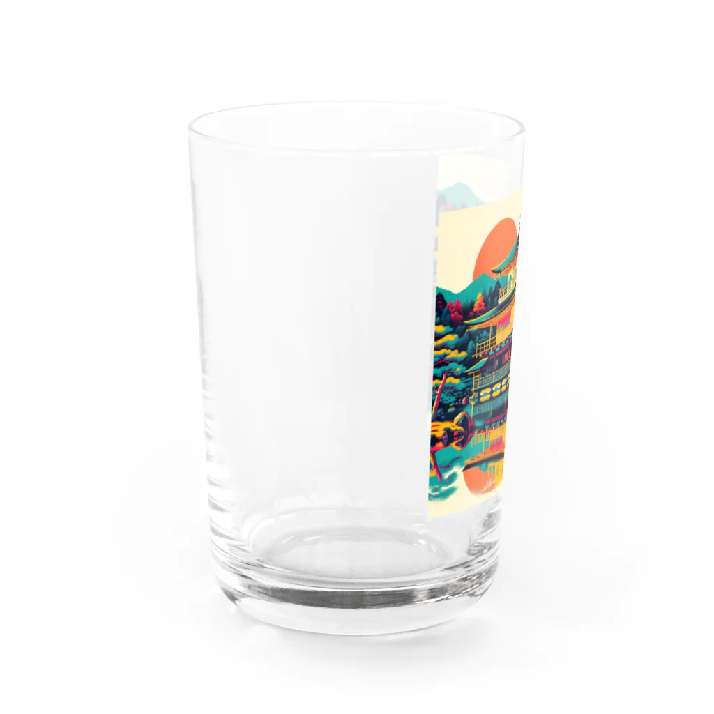 テクノ浮世絵の金閣寺の光彩 Water Glass :left