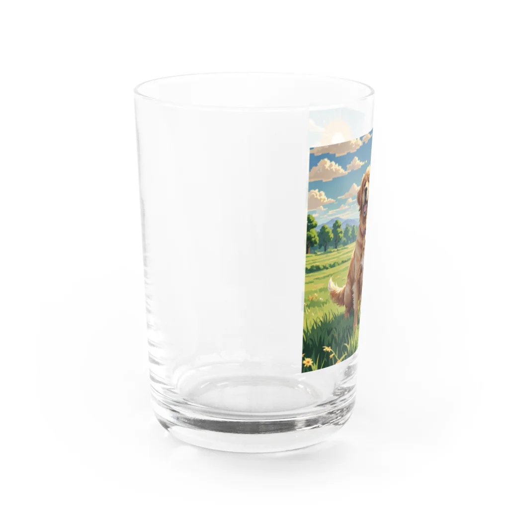 AI副業屋のショウのドット絵のゴールデンレトリバー Water Glass :left