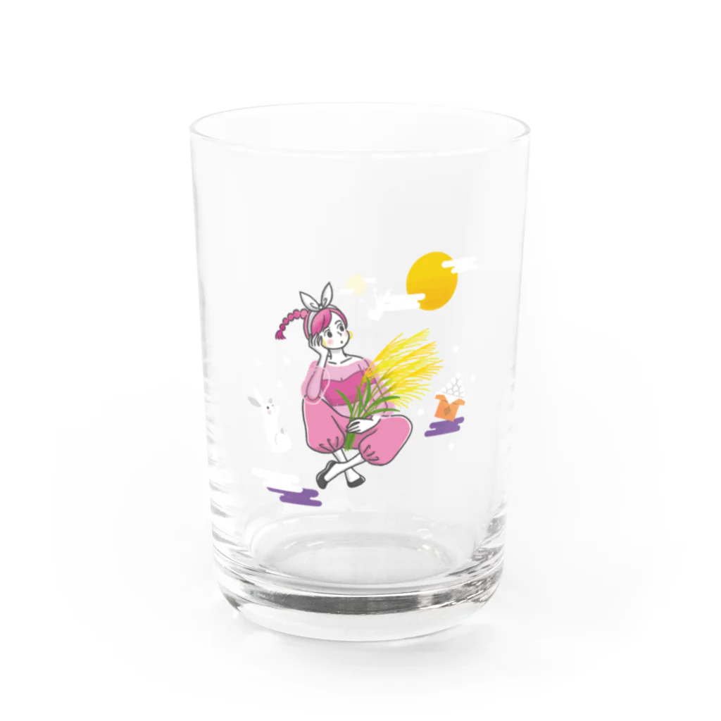 MIKA YADA illust shopの9月お月見の夜、うさぎと Water Glass :left