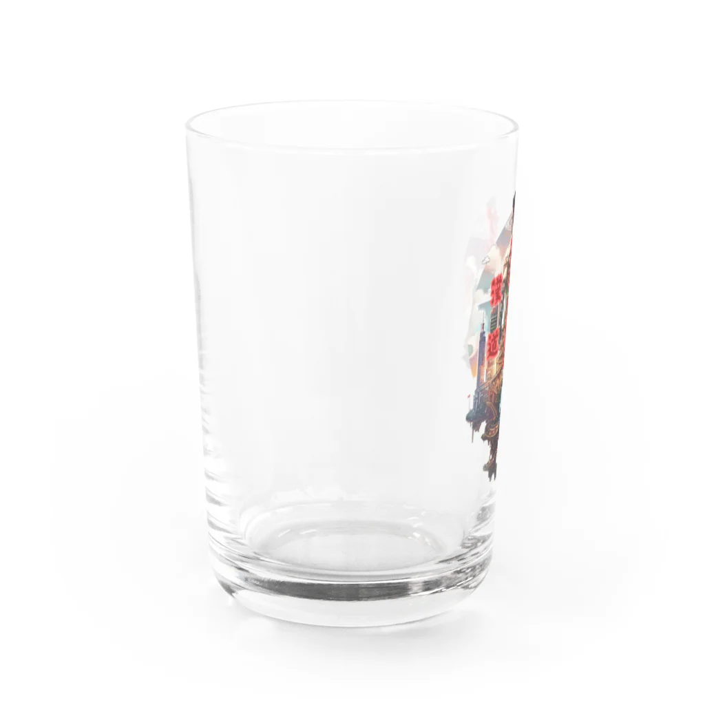 シロクマペンギンの【俳句シリーズ】ガチムチ背中の漢道 Water Glass :left