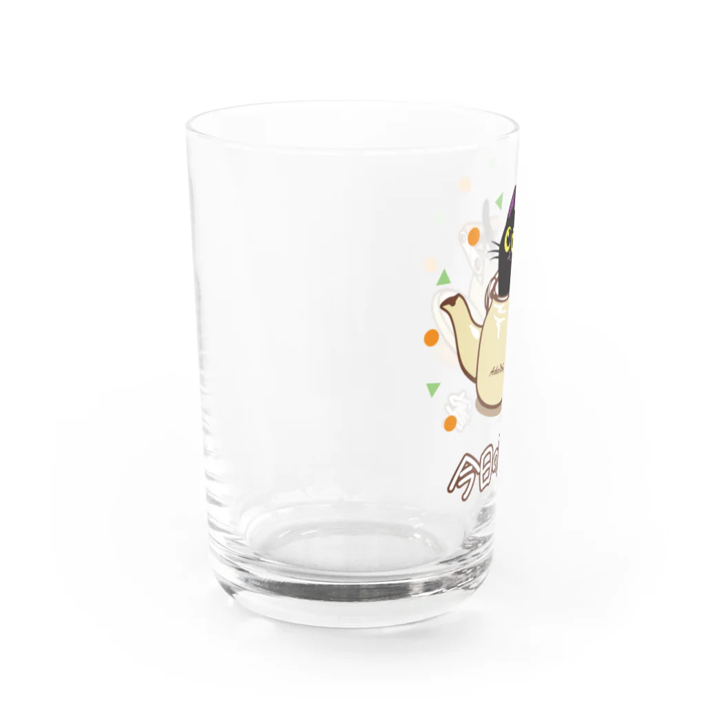 AckeeWolf Art Shopの猫の今日の隠れ家 Water Glass :left