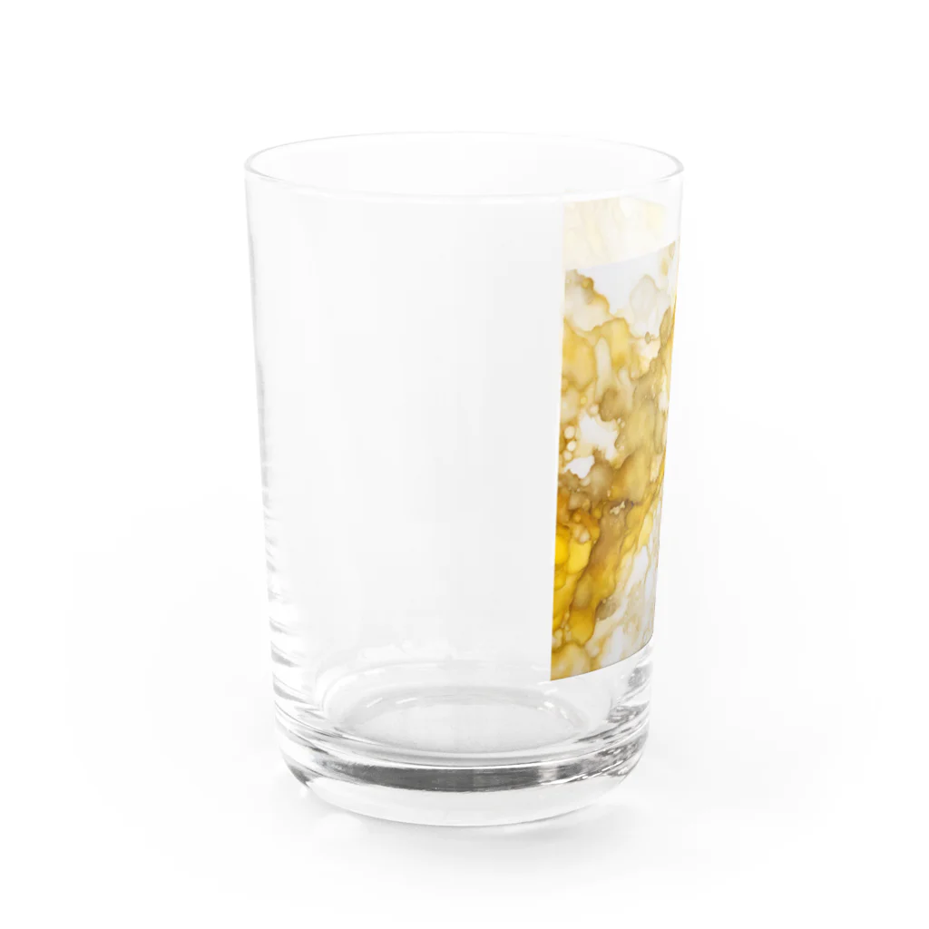 Haru_Pooh_のアルコールインクアート　-YELLOW- Water Glass :left