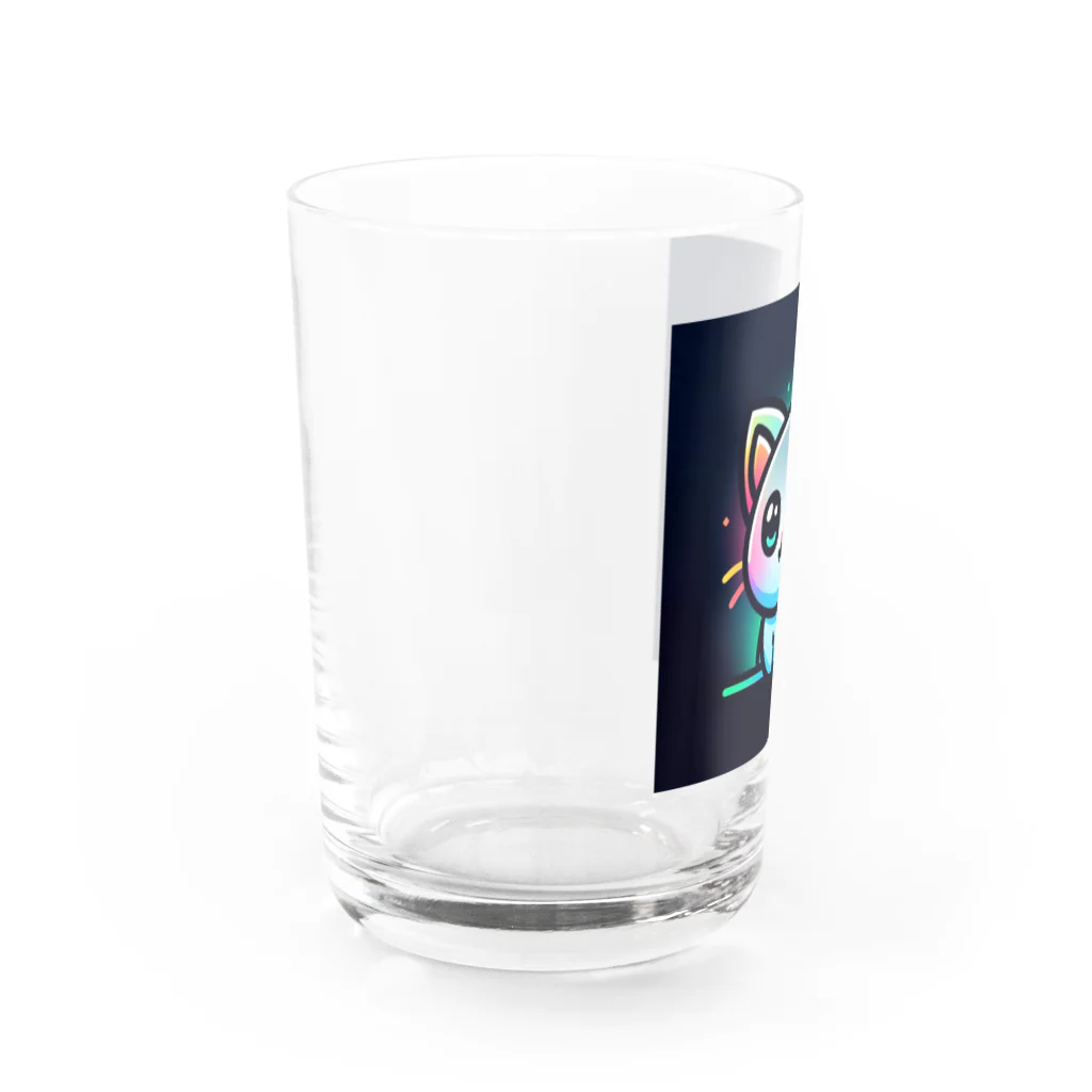 キャピキャピのネオン系の可愛い猫 Water Glass :left